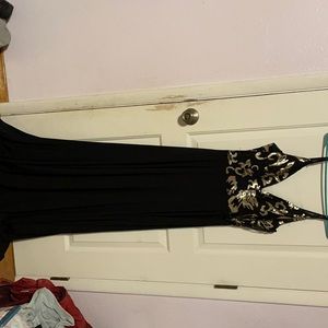 Long black and gold dress